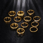 12 pc/set Charming  Gold & Silver Color Ring Set