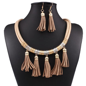 Tassel Boho Leather Necklace