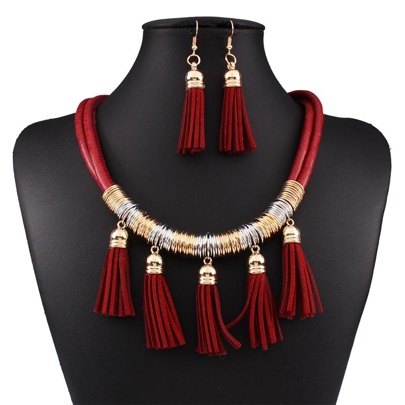 Tassel Boho Leather Necklace