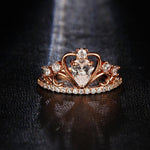 Future Queen Crystal Heart Crown Ring