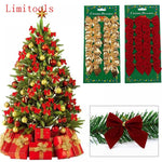 12PCS Pretty Bow Xmas Ornament