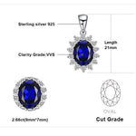 Royal Blue 3.2ct Sapphire 925 Sterling Silver Pendant