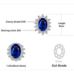 Royal Blue 1.5ct Sapphire 925 Sterling Silver Earrings