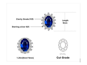 Royal Blue 1.5ct Sapphire 925 Sterling Silver Earrings