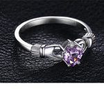 The Irish Claddagh Amethyst Ring