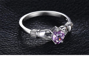 The Irish Claddagh Amethyst Ring