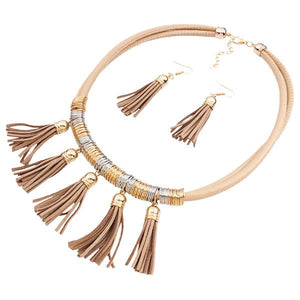 Tassel Boho Leather Necklace