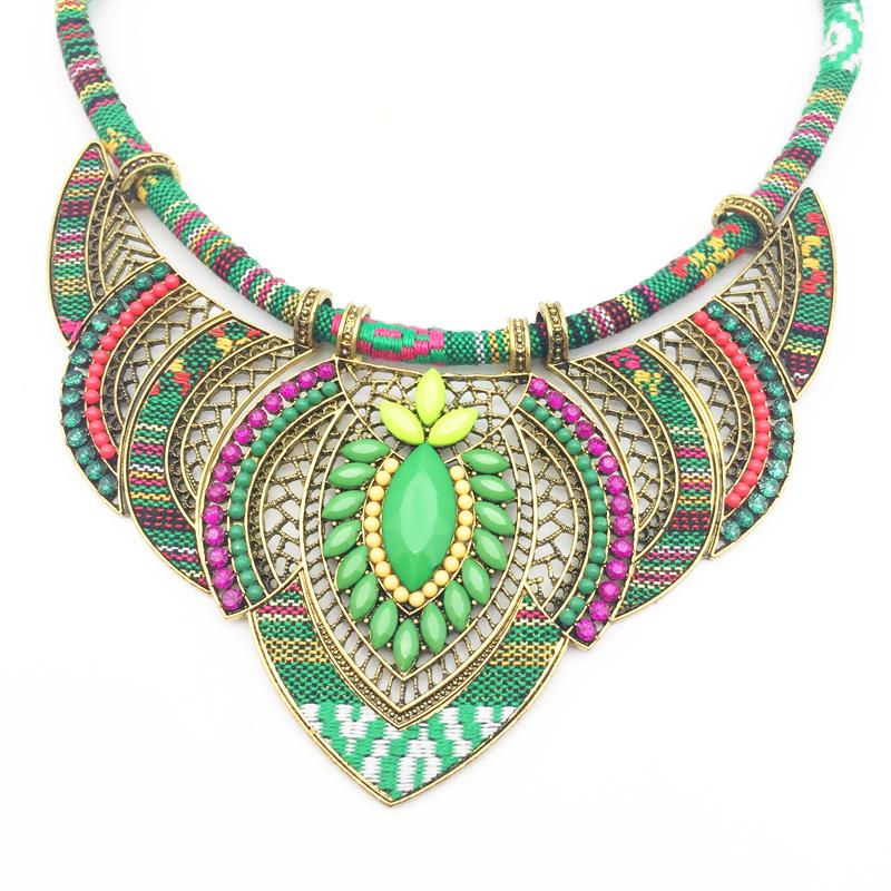 Big Marine Blue Ethnic Tribal Necklace