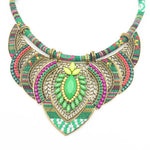 Big Marine Blue Ethnic Tribal Necklace