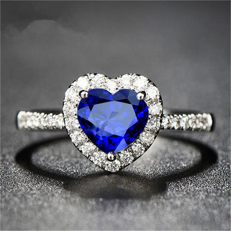 Blue sapphire heart on sale ring