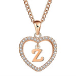 Golden Personalized  Love Heart Crystal Necklace