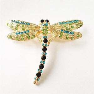 Lovely Dragonfly Crystal Brooch