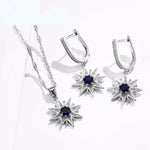 Sapphire Star  Jewellery Set Sterling Silver 925