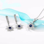 Sapphire Star  Jewellery Set Sterling Silver 925