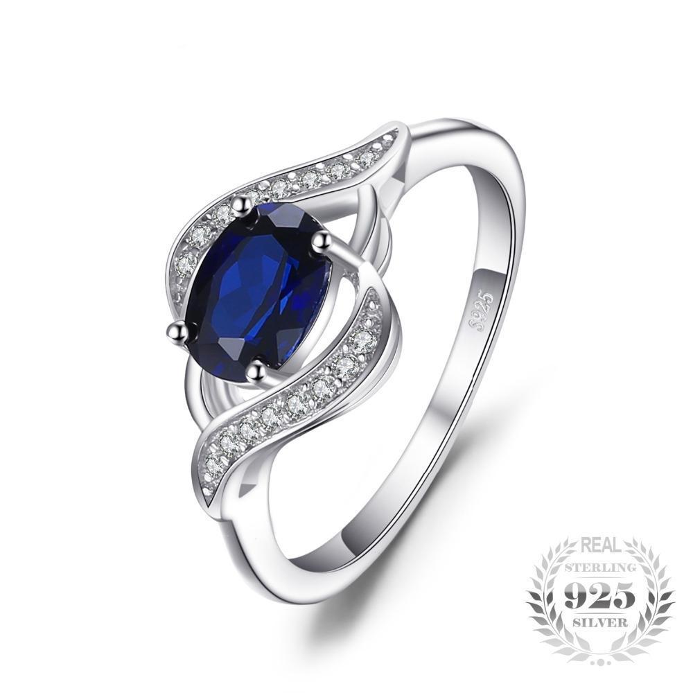 Elegant Blue Sapphire  925 Sterling Silver Ring