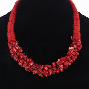 Trendy Multilayer Coral Stone Choker