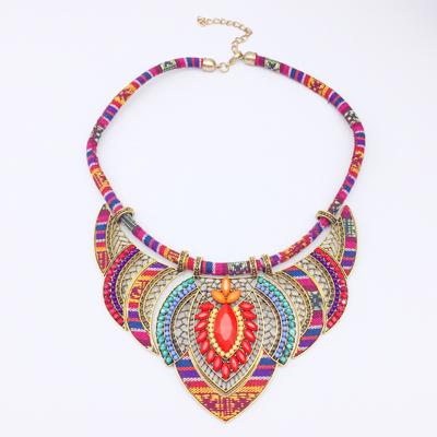 Big Marine Blue Ethnic Tribal Necklace