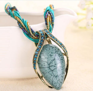 Handmade  Boho Natural Stone Pendant