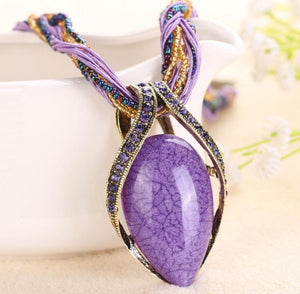 Handmade  Boho Natural Stone Pendant