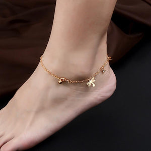 Golden Dragonfly Anklet