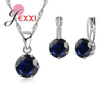 Crystal  925 Sterling Silver Necklace-Earring  Set