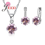 Crystal  925 Sterling Silver Necklace-Earring  Set