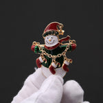 Snowman Crystal Christmas Brooch