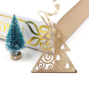 6PCS Wooden Xmas Tree Ornaments