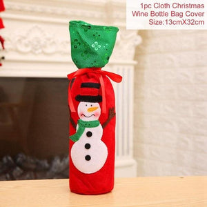 Santa Claus Wine Bottle Cover Christmas Bottle Decorations