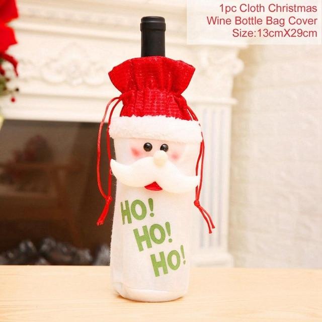 Santa Claus Wine Bottle Cover Christmas Bottle Decorations