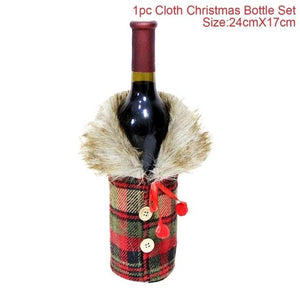 Santa Claus Wine Bottle Cover Christmas Bottle Decorations