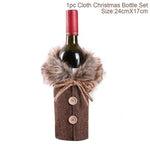 Santa Claus Wine Bottle Cover Christmas Bottle Decorations