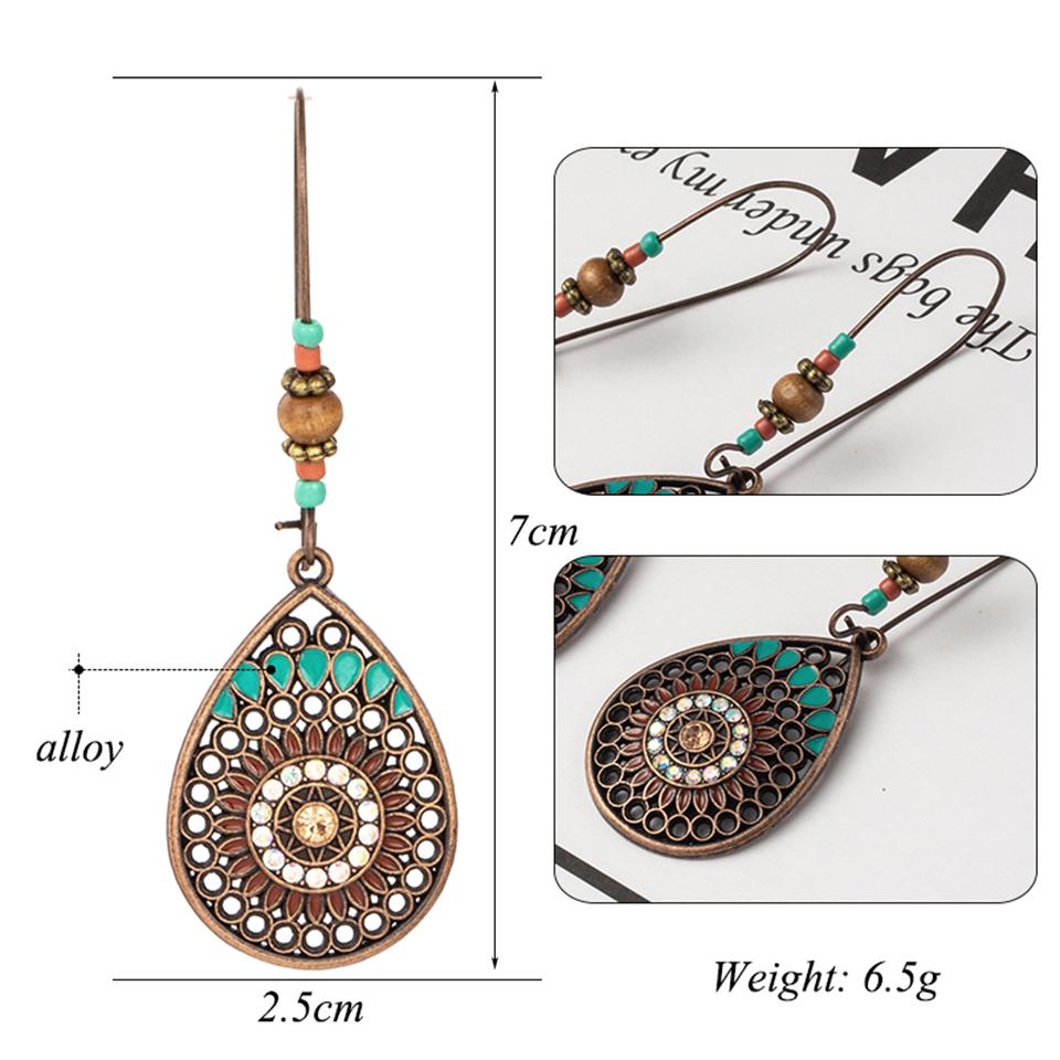 Hollow Water Drop Shaped Boho Earrings