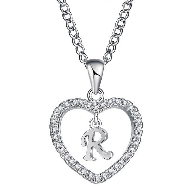 Personalized  Love Heart Crystal Necklace