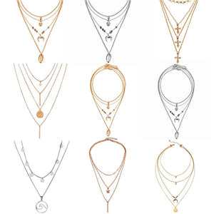 Shiny Multilayer Crystal Shell Moon Necklaces