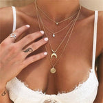 Shiny Multilayer Crystal Shell Moon Necklaces