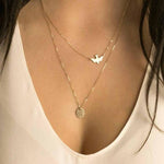 Shiny Multilayer Crystal Shell Moon Necklaces