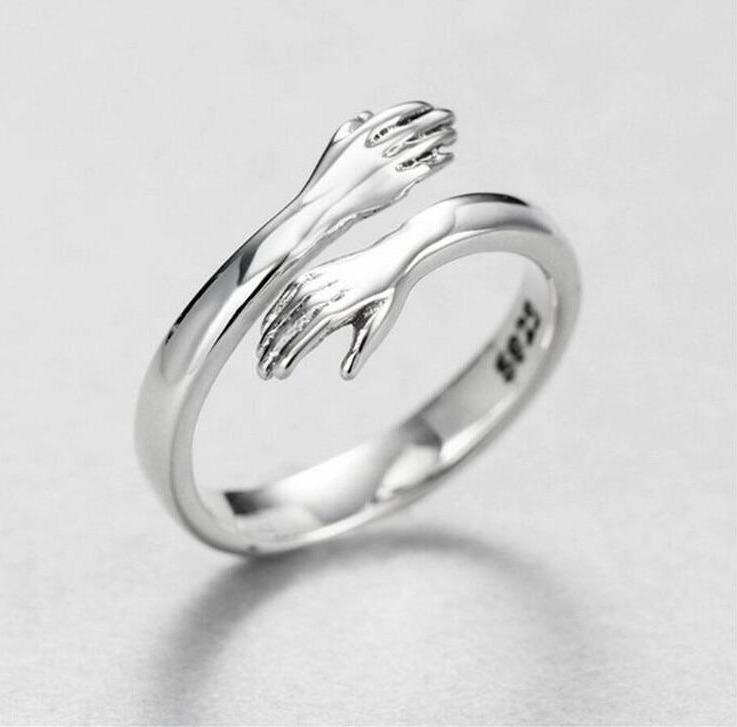 925 Sterling Silver Love Hug Ring