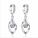 Moonlight Twist 925 Silver Crystal Earrings