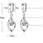 Moonlight Twist 925 Silver Crystal Earrings