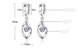 Moonlight Twist 925 Silver Crystal Earrings