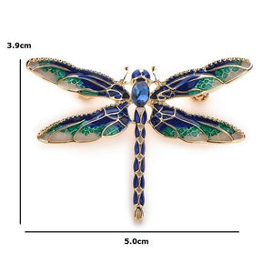 Green Purple Enamel Dragonfly  Brooch