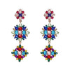 Bohemian Flower Crystal  Drop Dangle Earrings