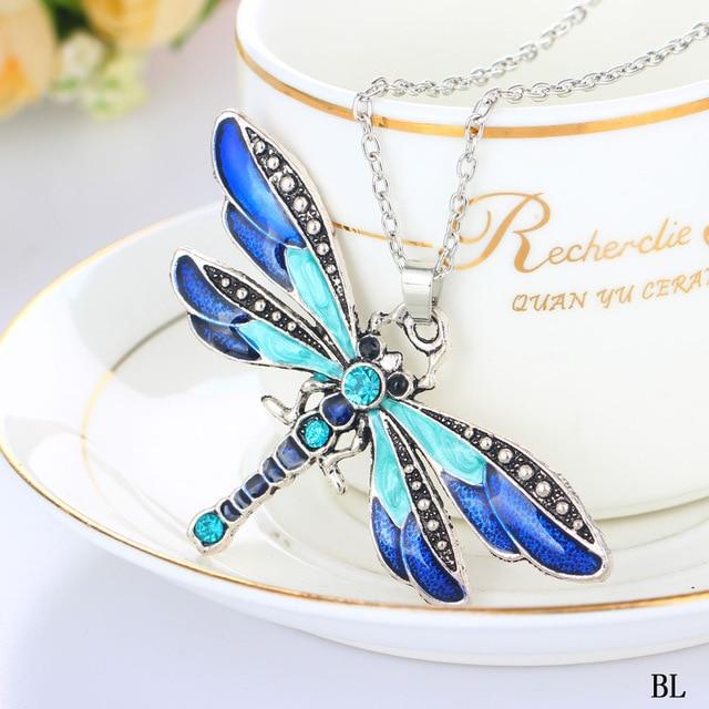 Dragonfly Rhinestones Charms Chic Necklace