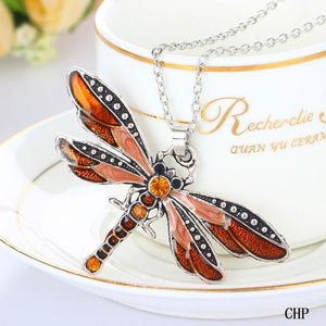 Dragonfly Rhinestones Charms Chic Necklace