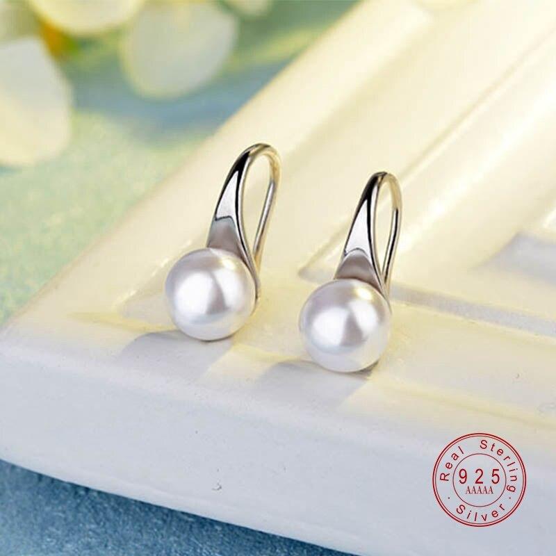 925 Sterling Silver Pearl Teardrop Earrings