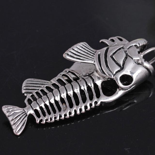 Exaggerated Fish & Fishing Hook Pendant