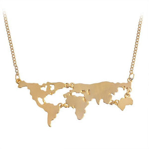 World Map Pendant Necklace