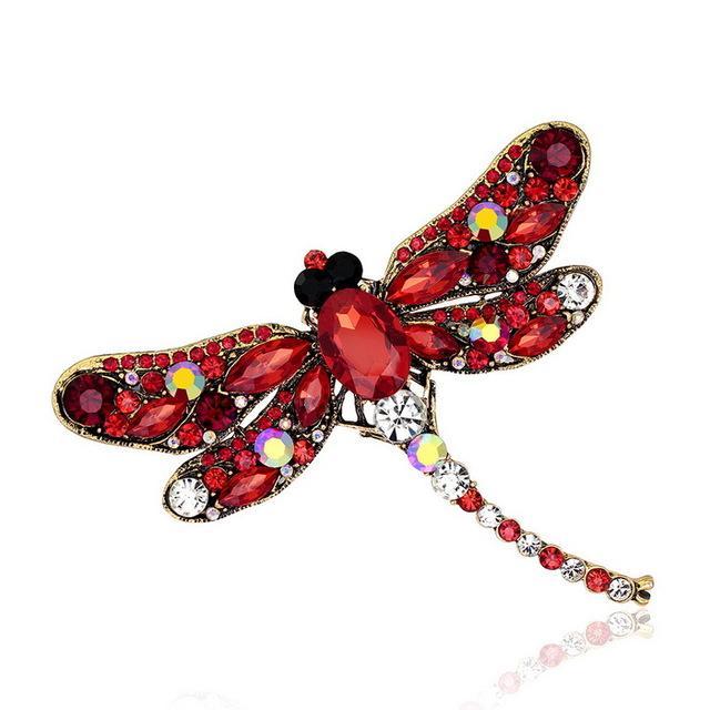 Austrian Crystal Dragonfly Brooches